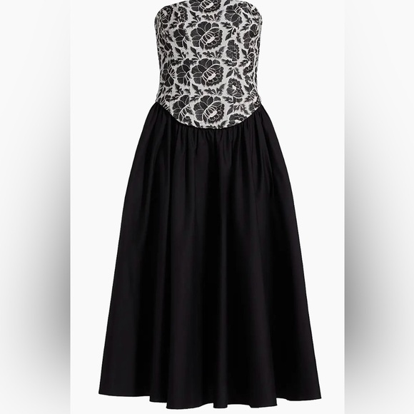 NWT Toccin Melody Floral Cotton Corset Midi-Dress - Picture 12 of 15